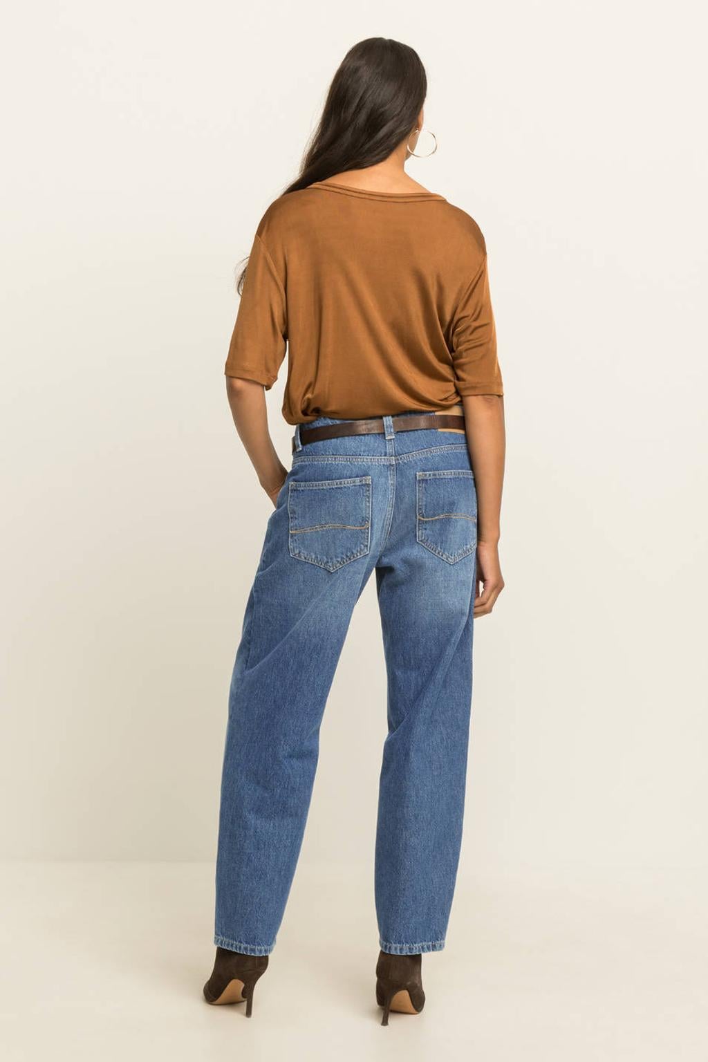 Expresso top met glitters - camel