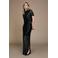 Freebird semi-transparante maxi rok met pailletten - zwart