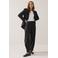 Summum tapered broek met krijtstreep - zwart