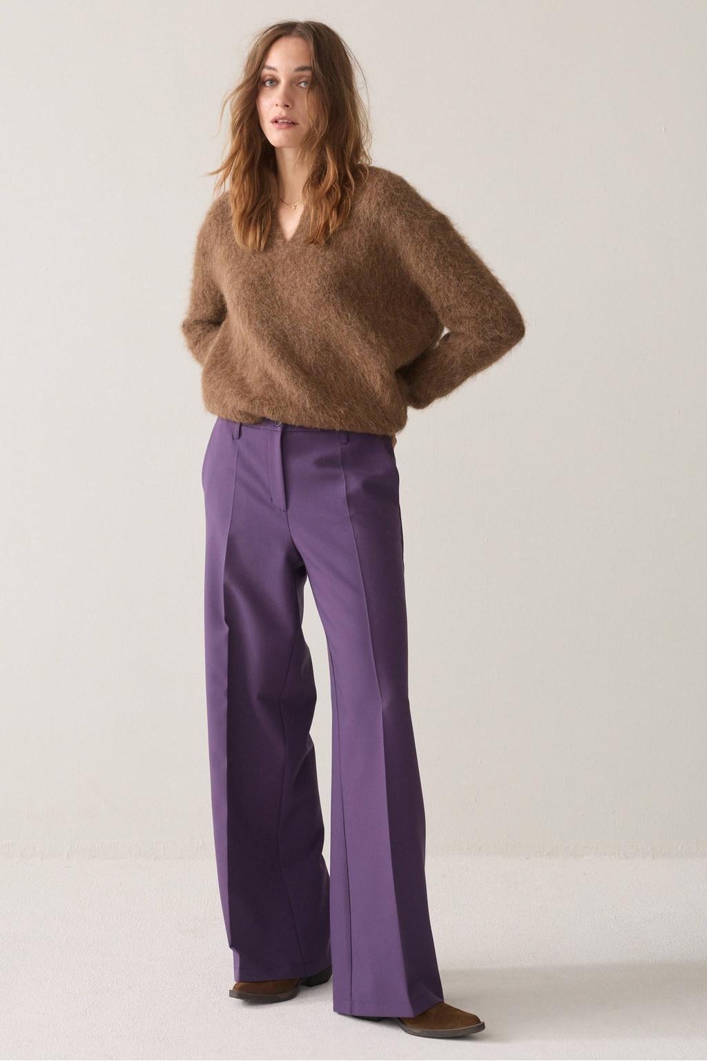 Summum wide leg pantalon - paars