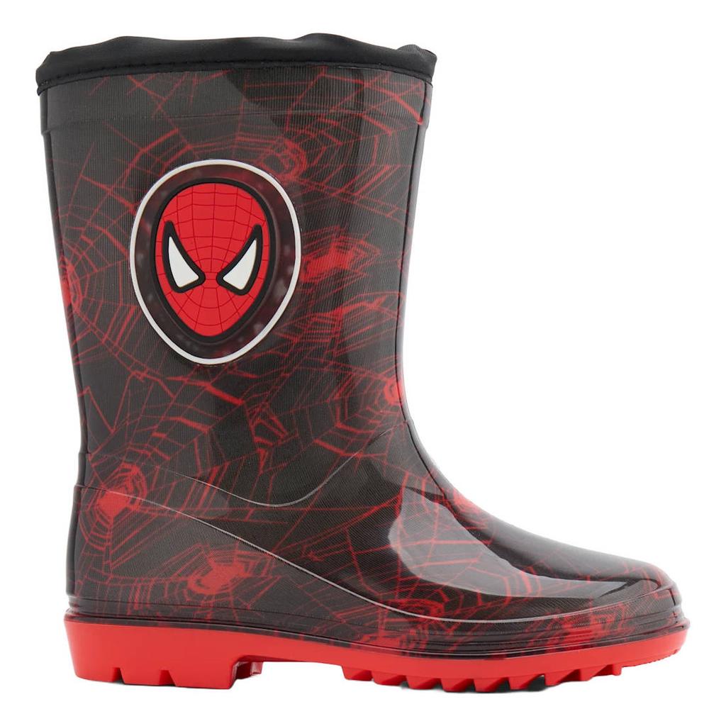 Spiderman regenlaarzen met profielzool - zwart