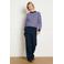 LOLALIZA gestreepte gebreide trui met wol - donkerblauw/lila
