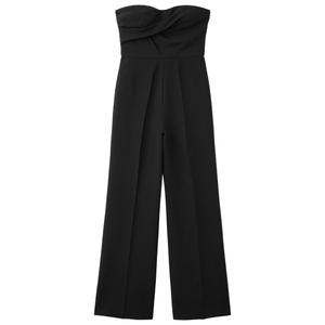 jumpsuit met plooien - zwart