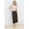 Caroll midi rok met plooien - donkerbruin