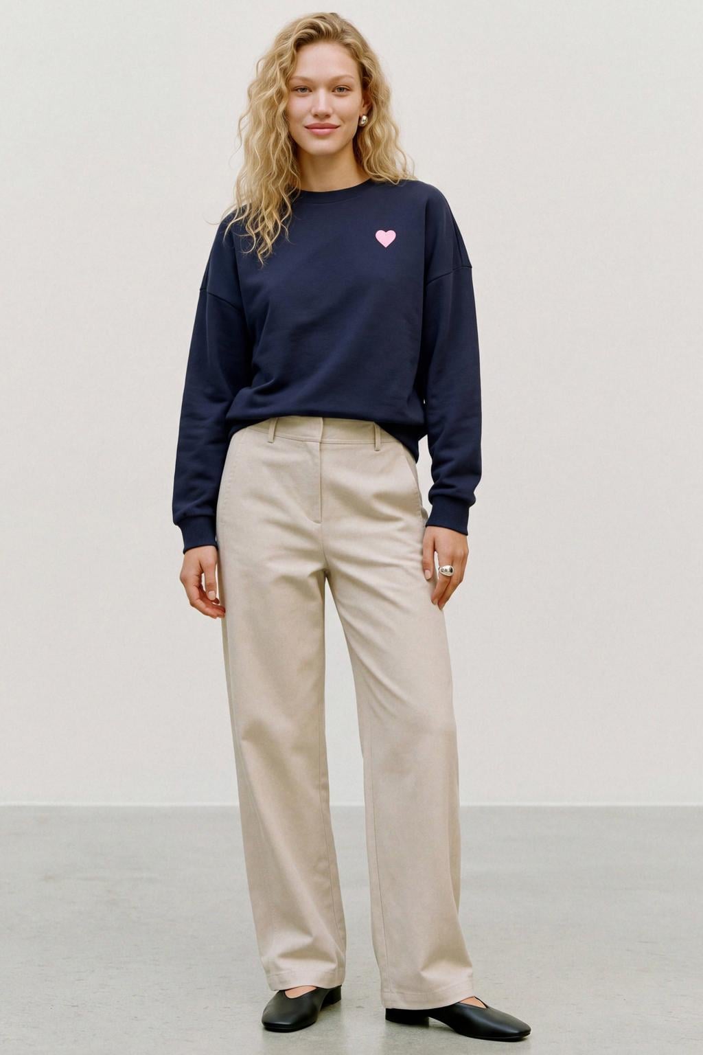 VERO MODA katoenen sweater - donkerblauw