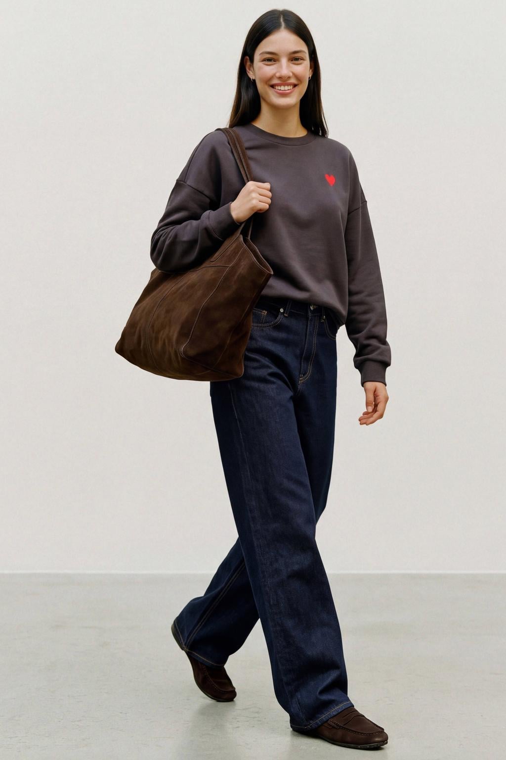 VERO MODA katoenen sweater - bruin