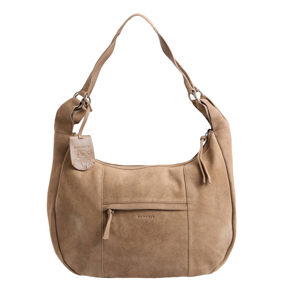 BURKELY suède schoudertas beige