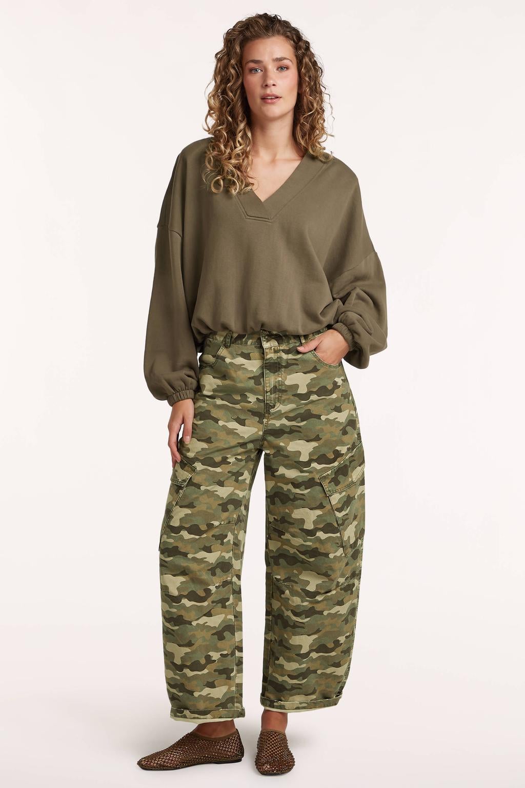 Circle of Trust X Iris Zeilstra katoenen cropped trui - kaki