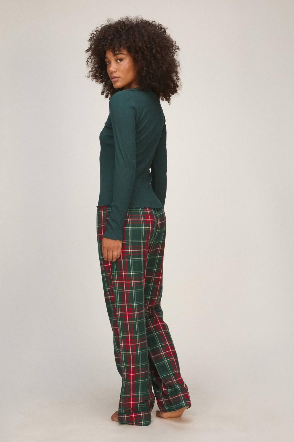 Hunkemöller pyjamatop - donkergroen