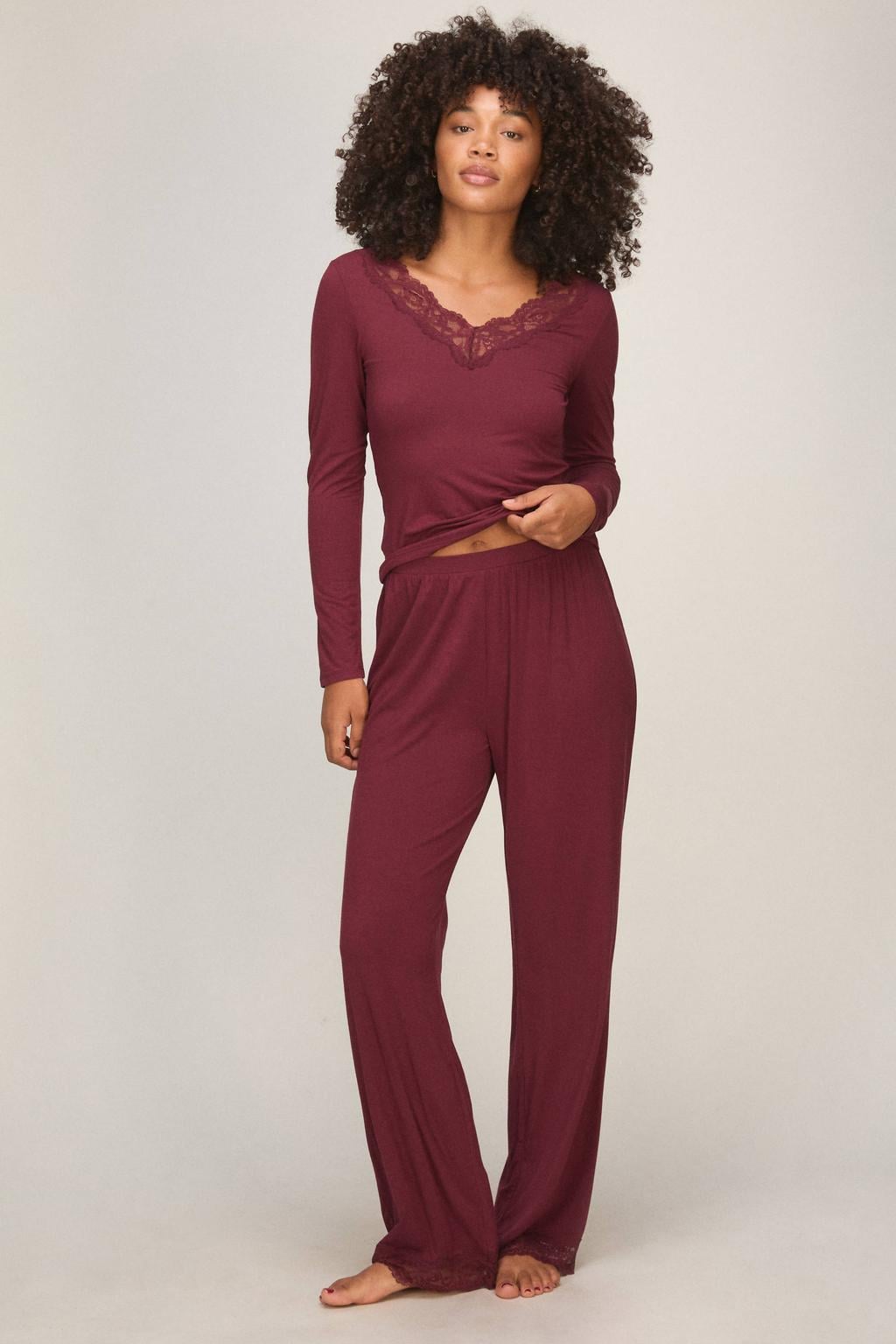 Hunkemöller pyjama set - donkerrood
