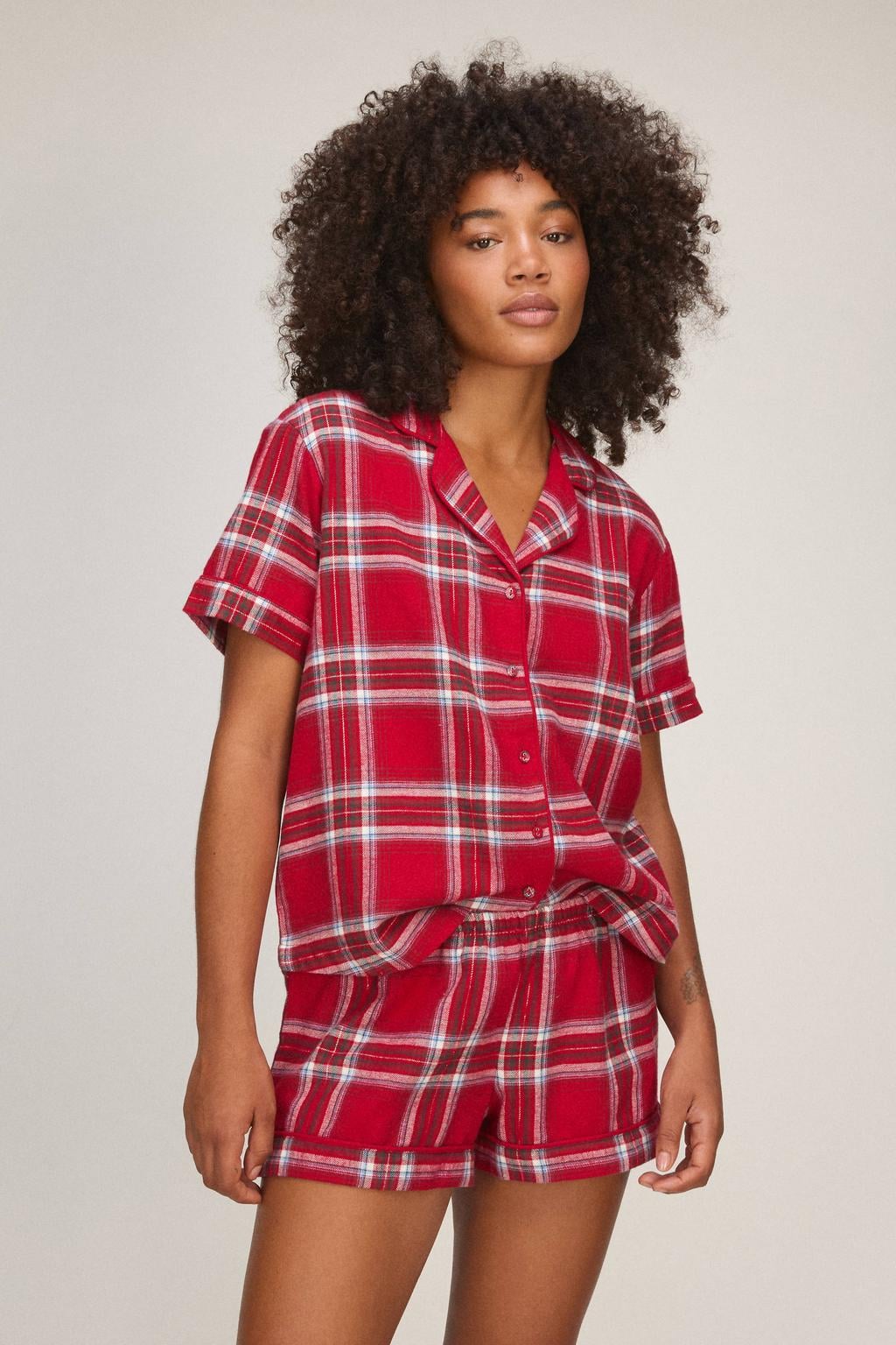 Hunkemöller flanel shortama - rood