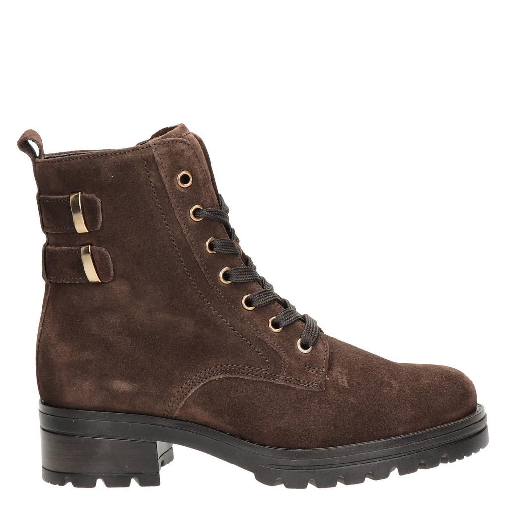 Gabor suède veterboots met profielzool - bruin