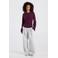 America Today longsleeve met plooien - aubergine