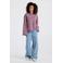 America Today gestreepte longsleeve - aubergine/roze