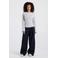 America Today gemêleerde longsleeve met plooien - lichtgrijs