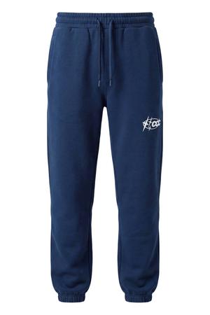joggingbroek met tekst - donkerblauw