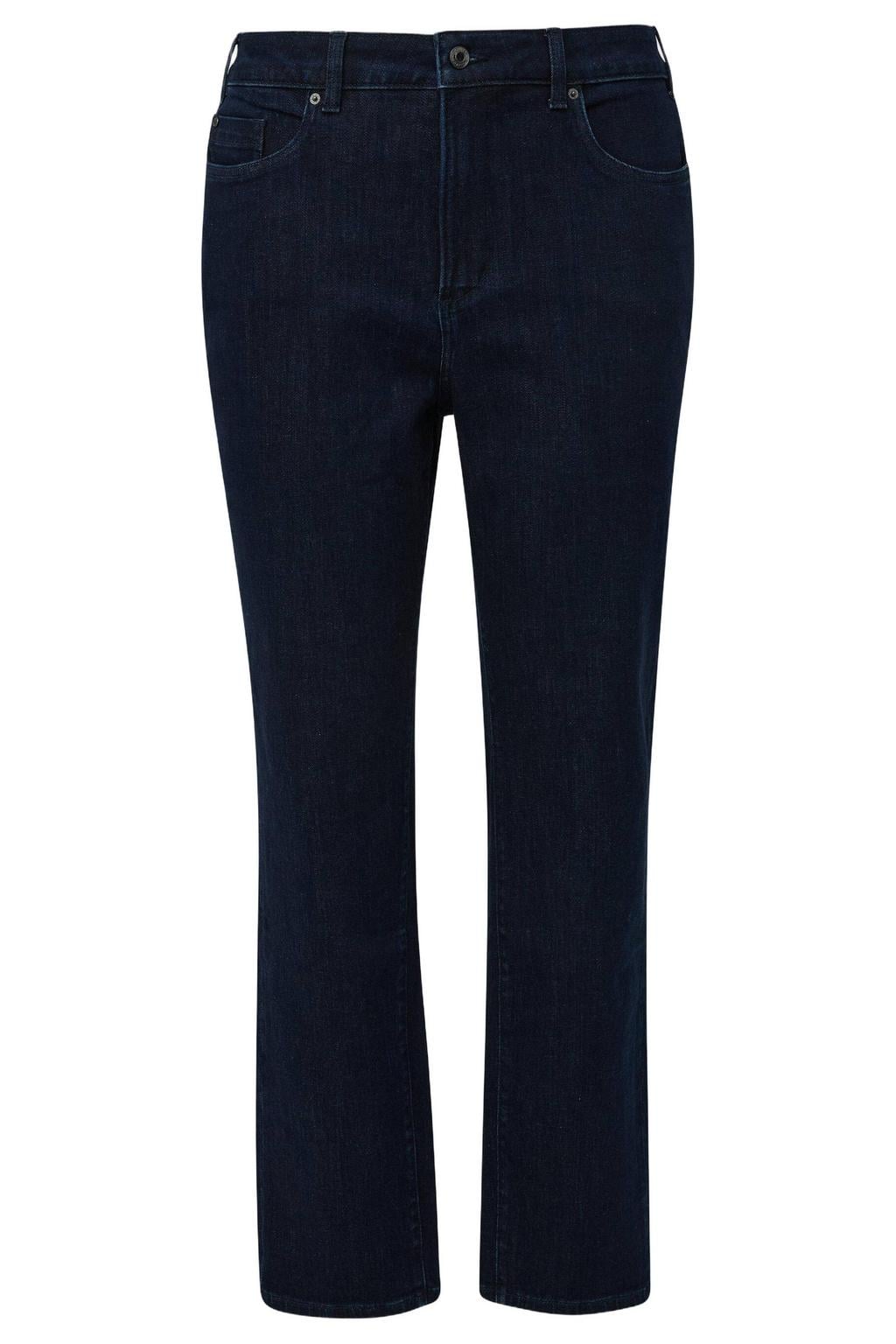 Dark blue denim dames s.Oliver Curve Plus Size slim fit jeans van denim met high waist en effen