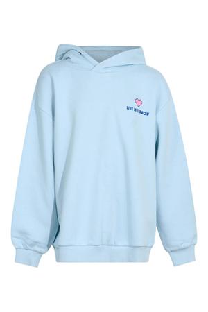 sweater met backprint - lichtblauw
