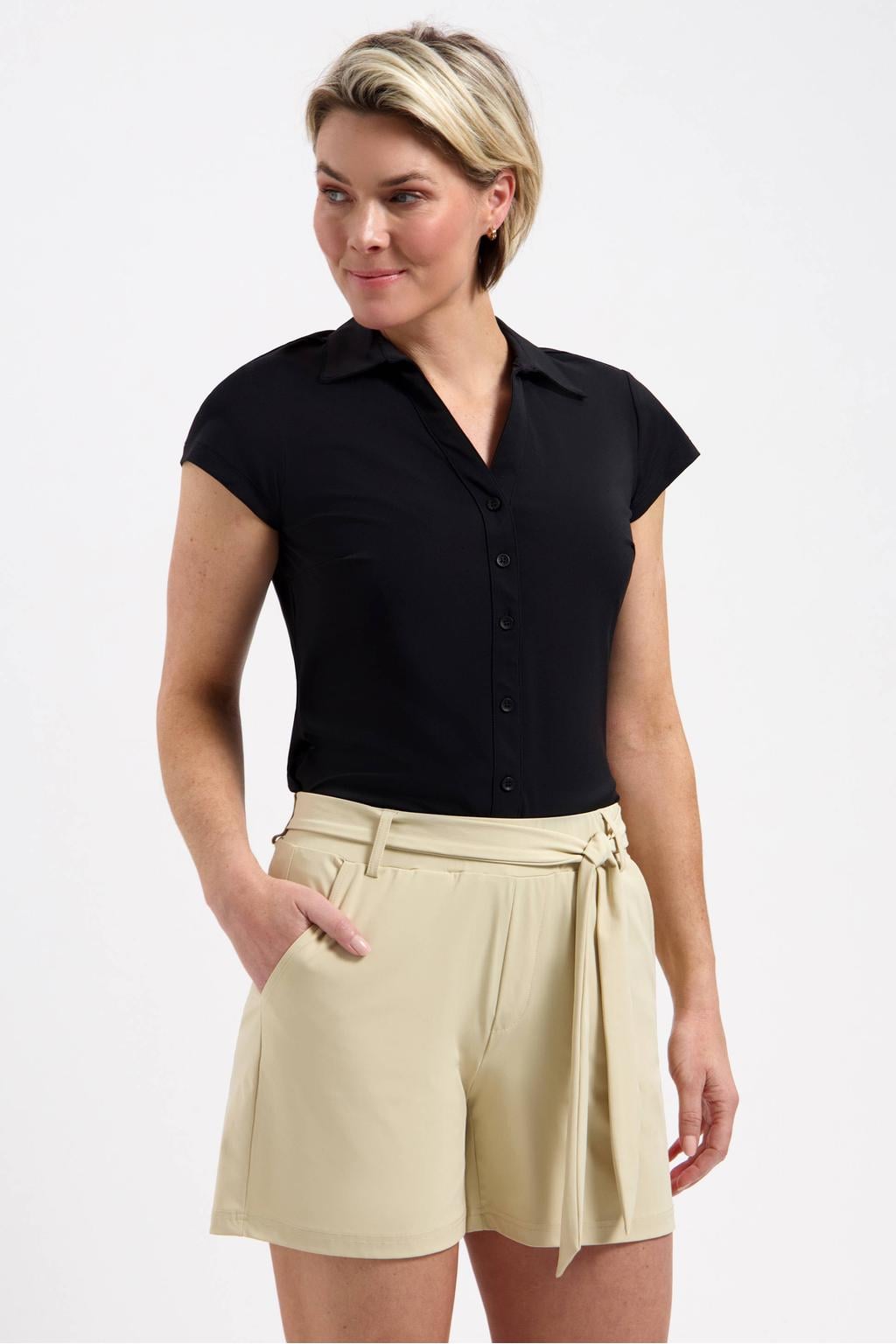Lady Day travelstof blouse - zwart