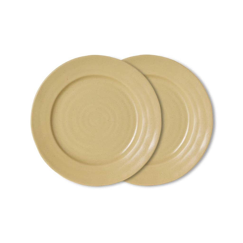 HKLIVING aardewerken ontbijtborden Farmhouse ceramics Ø22 cm - crème (set van 2)