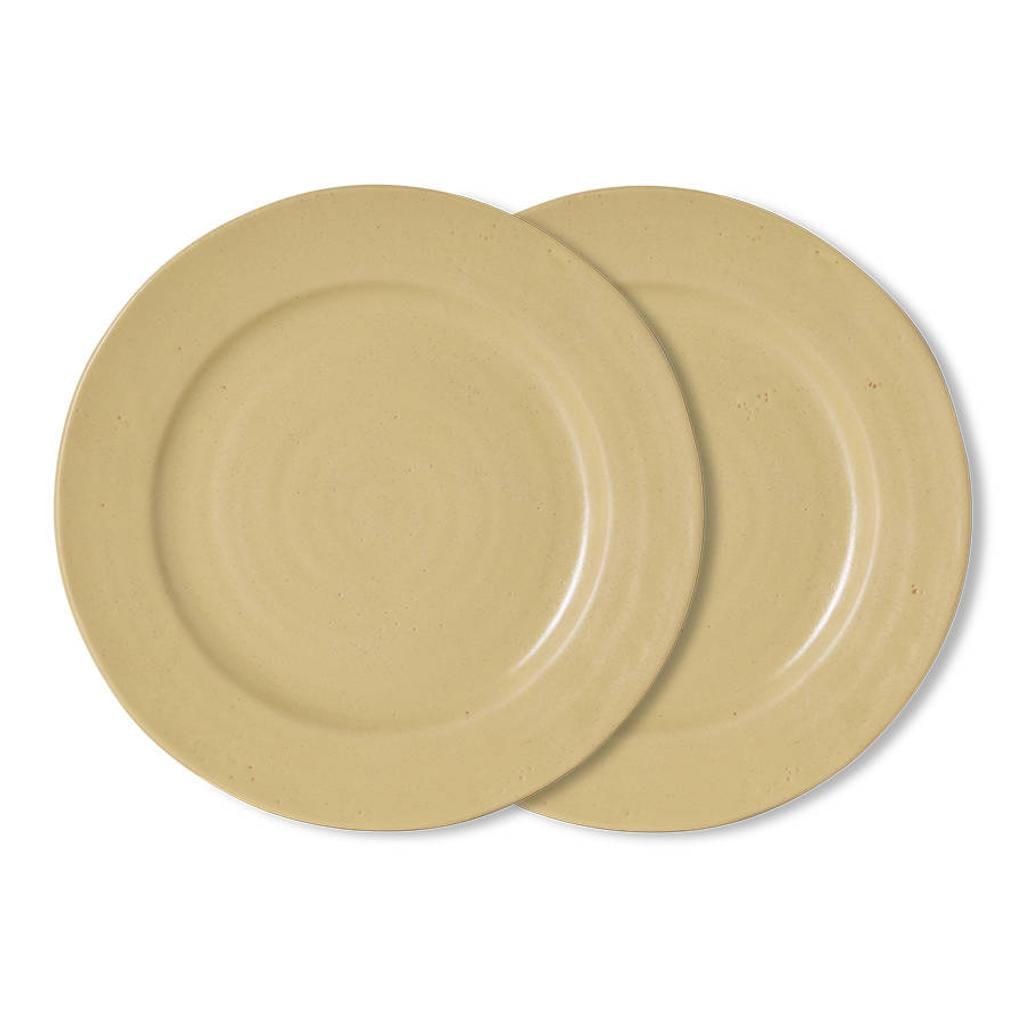 HKLIVING aardewerken dinerborden Farmhouse ceramics Ø26.5 cm - crème (set van 2)