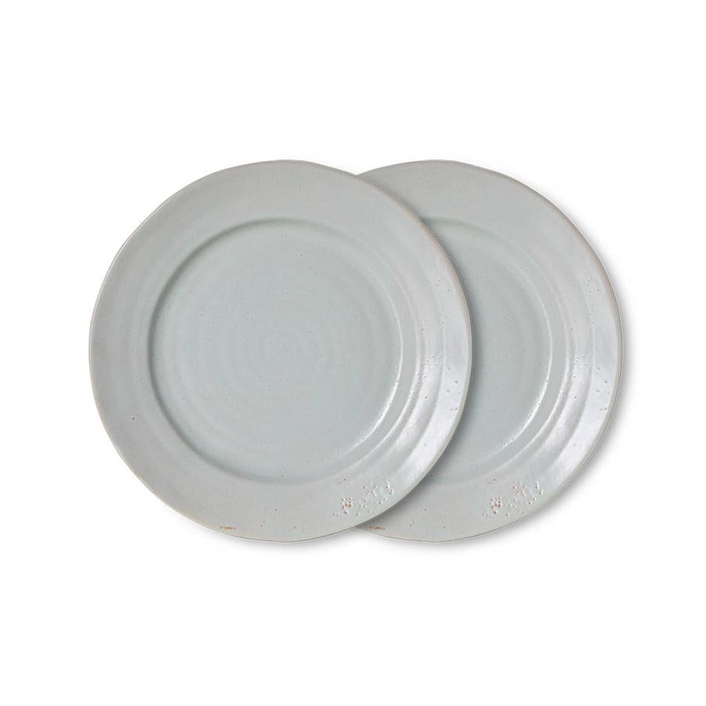 HKLIVING aardewerken ontbijtborden Farmhouse ceramics Ø22 cm - lichtblauw (set van 2)