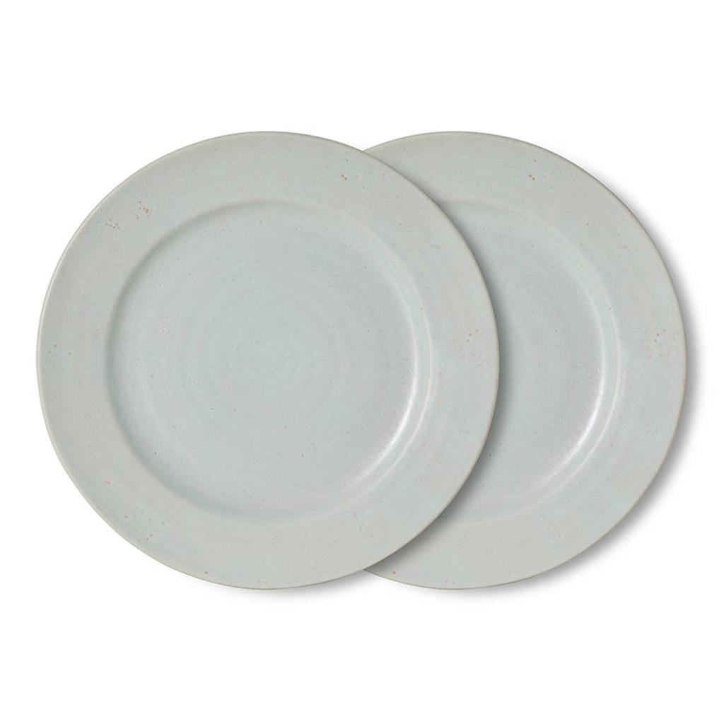 HKLIVING aardewerken dinerborden Farmhouse ceramics Ø26.5 cm - lichtblauw (set van 2)