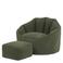 icon icon - Sirena Zitzak Fauteuil met Poef - Boucle - Olijfgroen