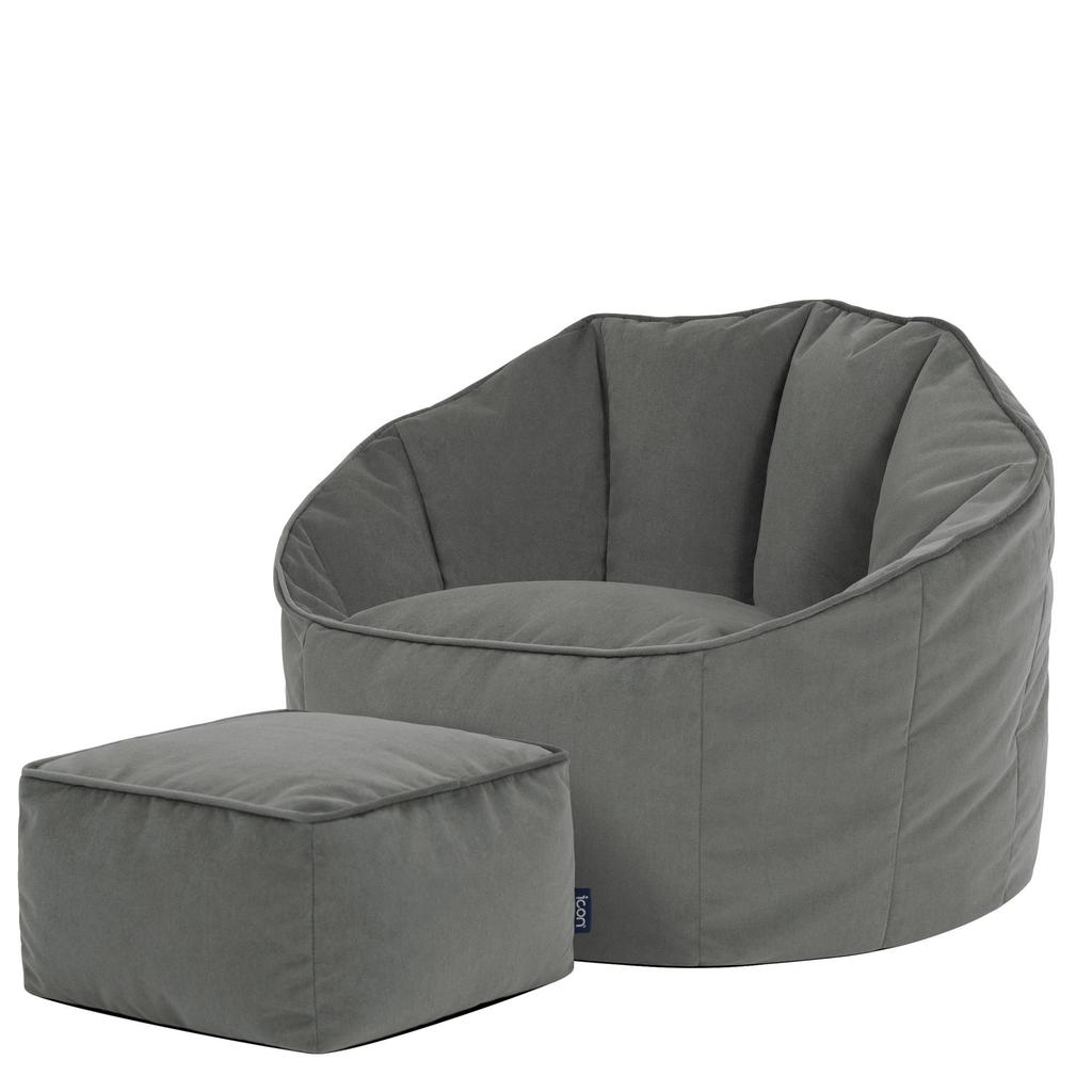 icon icon Zitzak en Poef Sirena - Zitzak Velvet - Houtskool