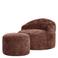 icon icon - Orb Zitzak Fauteuil met Poef - Chenille - Bordeaux