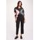 Morgan slim fit cropped broek - zwart