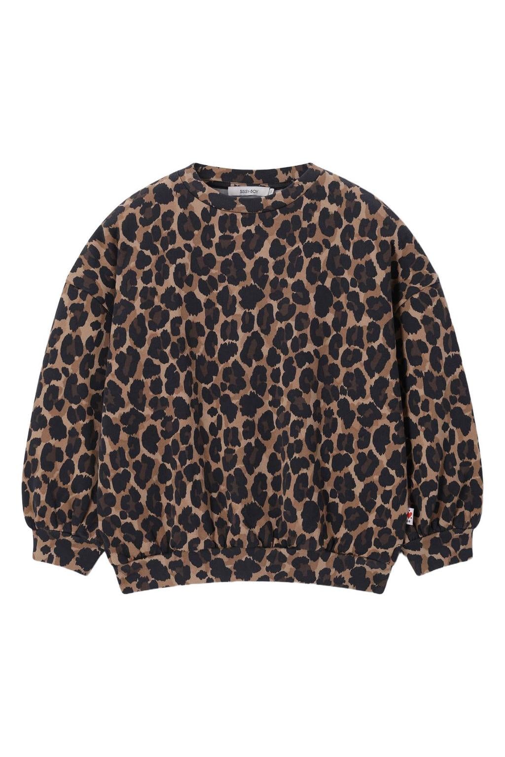 Sissy-Boy katoenen trui met panterprint - bruin