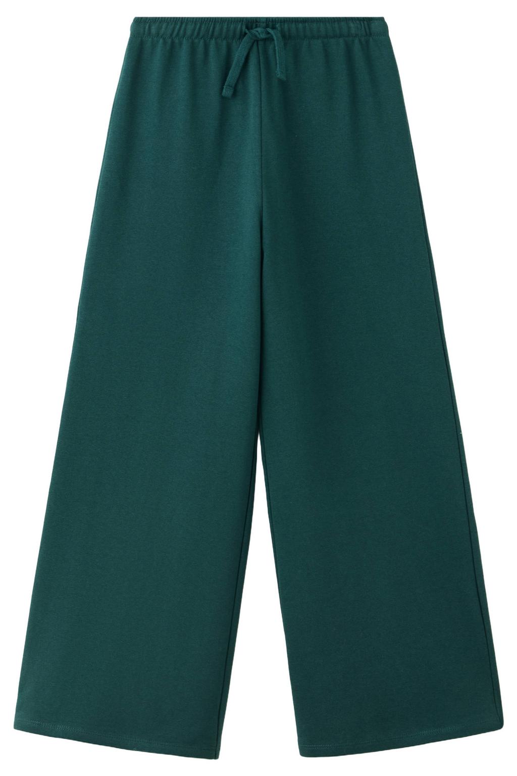 Mango Kids wide leg joggingbroek - donkergroen
