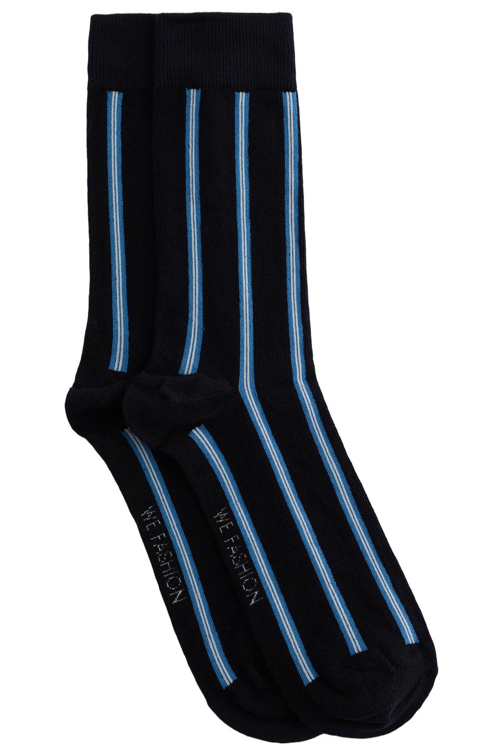 WE Fashion sokken met strepen donkerblauw