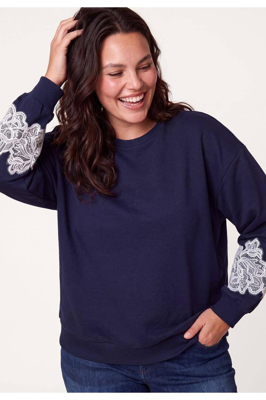 Miss Etam Plus sweater - donkerblauw