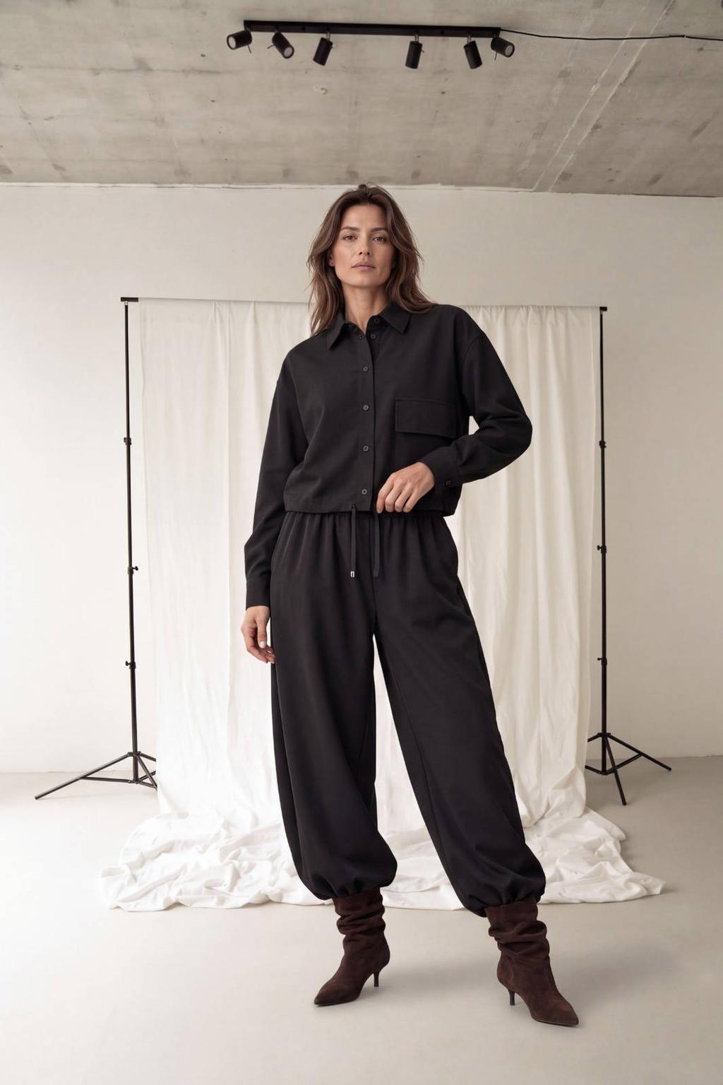 TQ-Amsterdam travelstof blouse - zwart