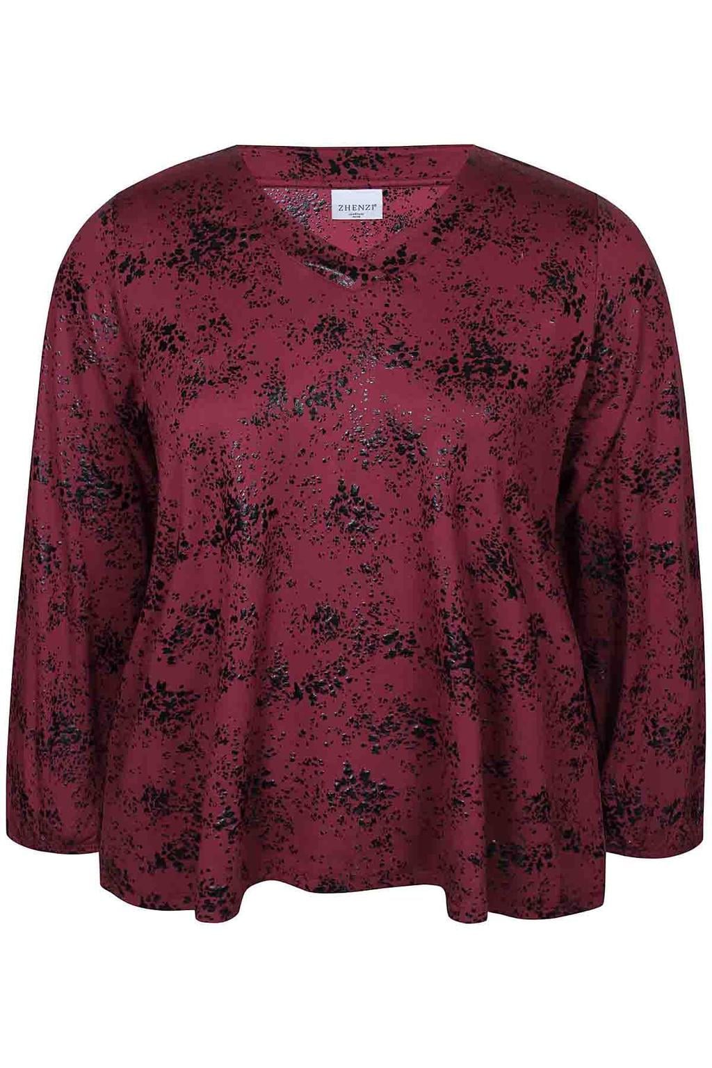 Zhenzi Plus Size top met print - donkerrood