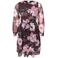 Zhenzi Plus Size A-lijn gebloemde blousejurk met ceintuur - donkerrood