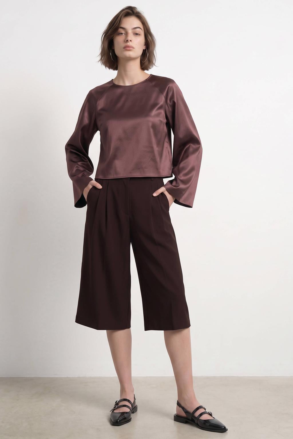 HYPEDROP wide leg bermuda short - bruin
