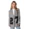 Colourful Rebel oversized geruite blazer met borduursels - grijs