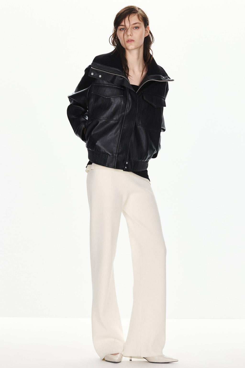 Mango straight leg casual broek - ecru