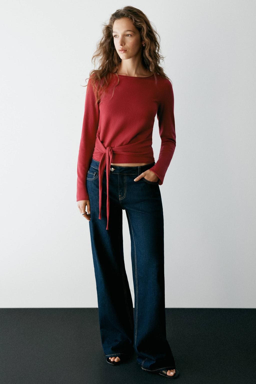 MANGO TEEN gebreide top - rood