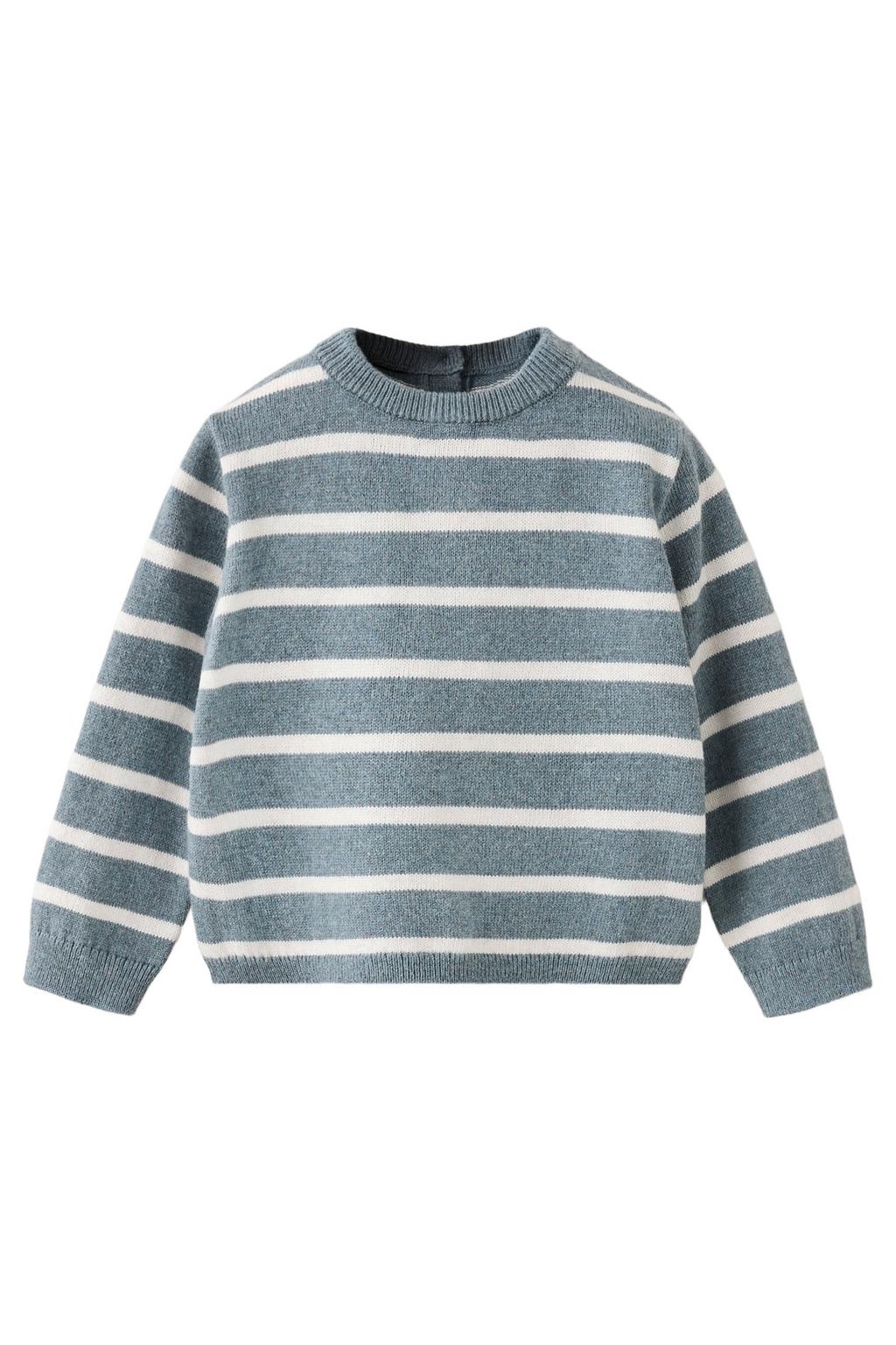 Mango Kids gebreide gestreepte trui - blauw
