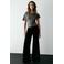 MANGO TEEN wide leg jeans met studs - zwart