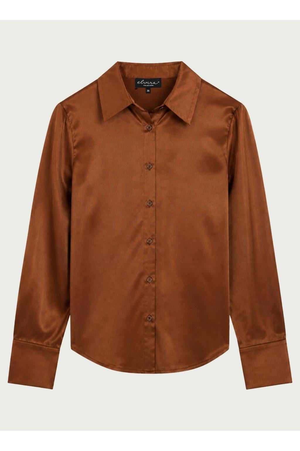 Elvira Collections satijnen blouse - koper