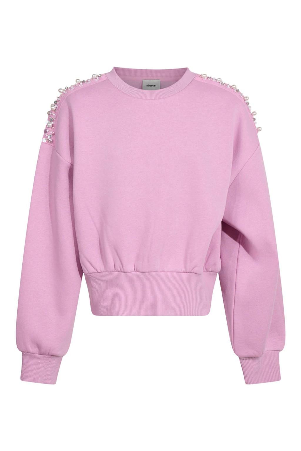 Shoeby sweater met parels - roze
