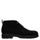 Manfield suède veterboots met profielzool - zwart