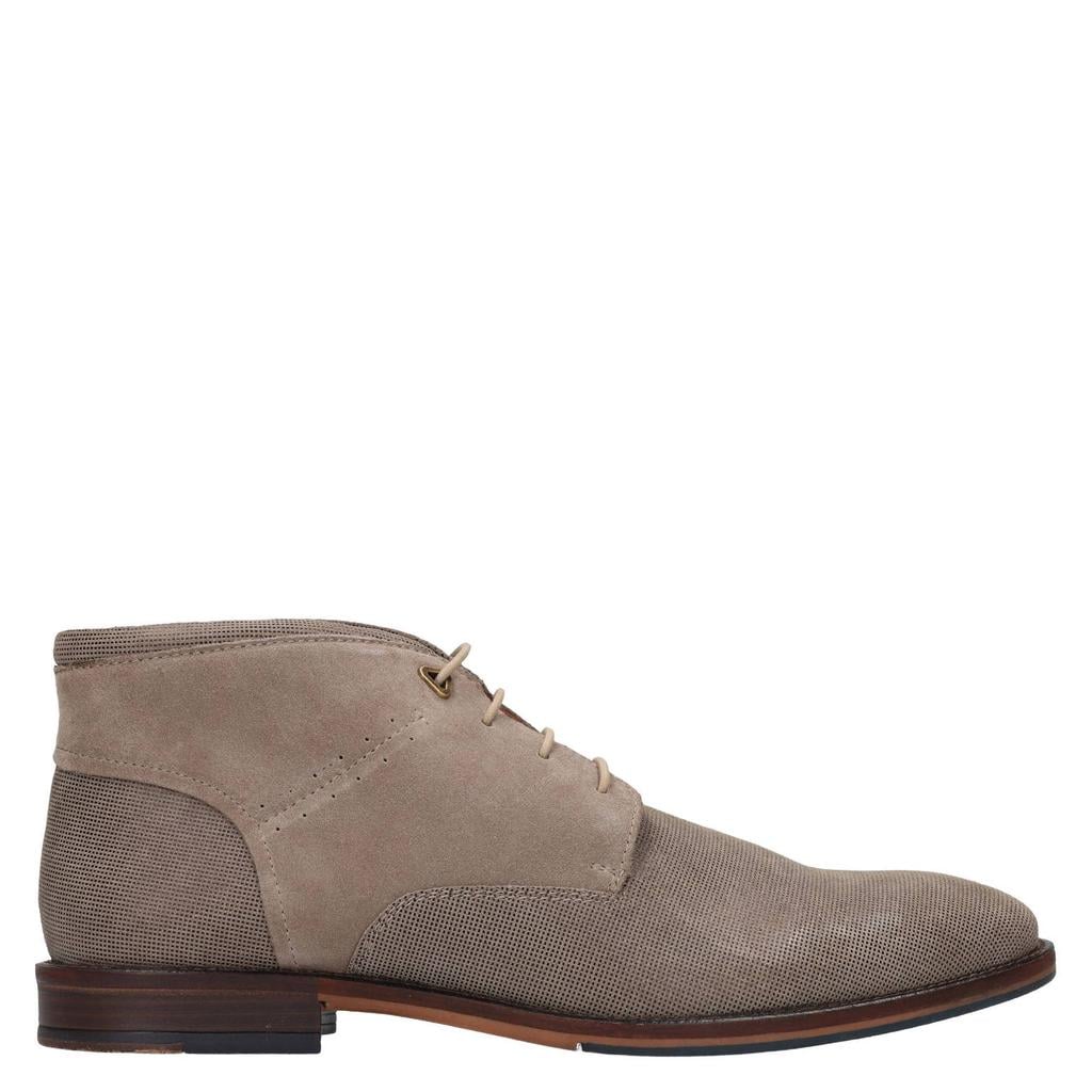 Manfield suède veterschoenen - taupe