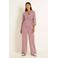 CLAUDIA BY CLAUDIA STRÄTER travelstof wide leg broek met print - donkerrood/ecru