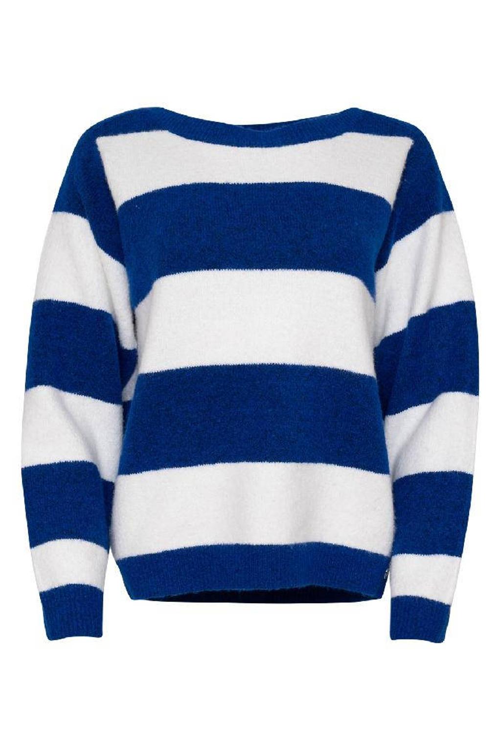 Maicazz & Zizo gebreide gestreepte trui met wol - blauw/wit